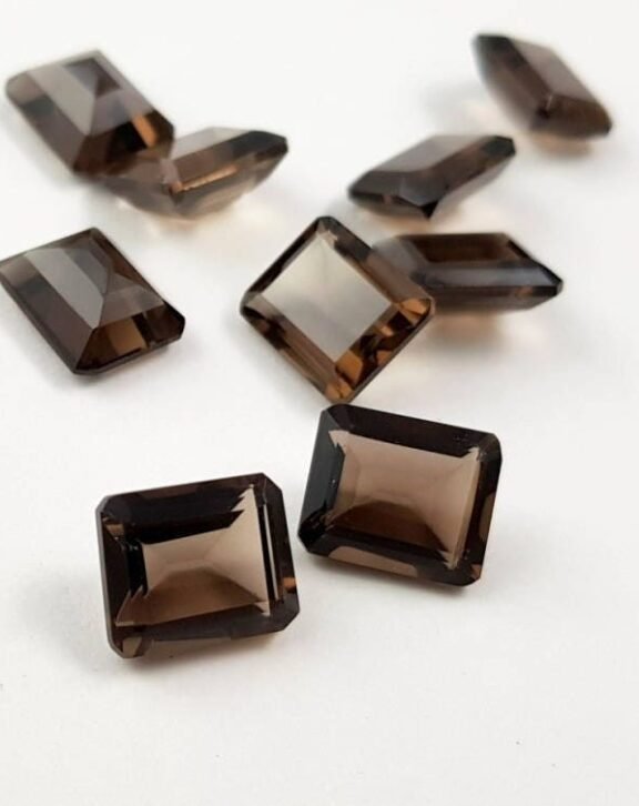 AAA Natural Smoky Quartz Octagon, Faceted Loose Gemstone (9X11MM, 10X12MM)