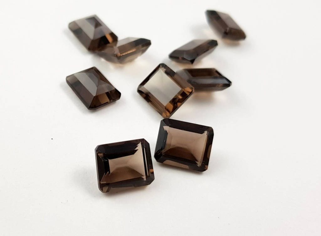 AAA Natural Smoky Quartz Octagon, Faceted Loose Gemstone (9X11MM, 10X12MM)