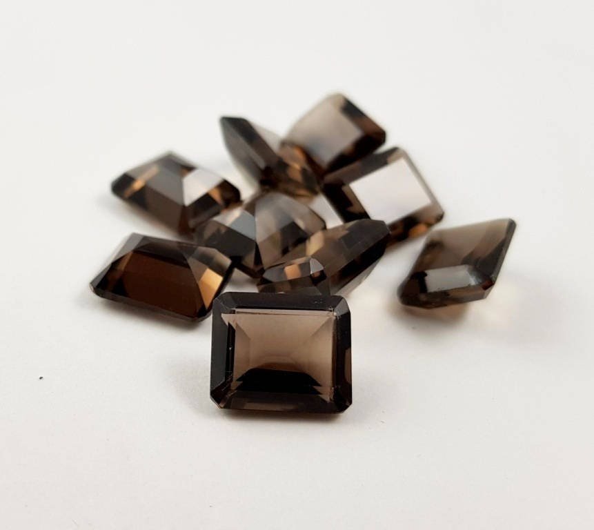 AAA Natural Smoky Quartz Octagon, Faceted Loose Gemstone (9X11MM, 10X12MM) - Image 4