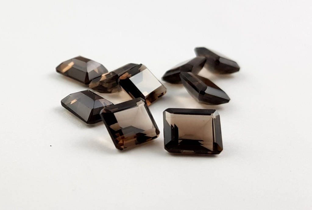 AAA Natural Smoky Quartz Octagon, Faceted Loose Gemstone (9X11MM, 10X12MM) - Image 3
