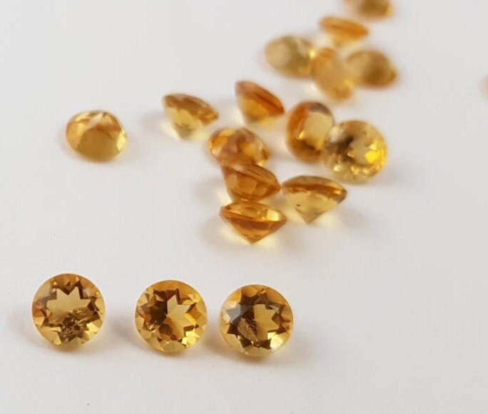 Natural Citrine Gemstone Lot 4mm 5mm – Faceted Round Loose Stones Wholesale - Image 4