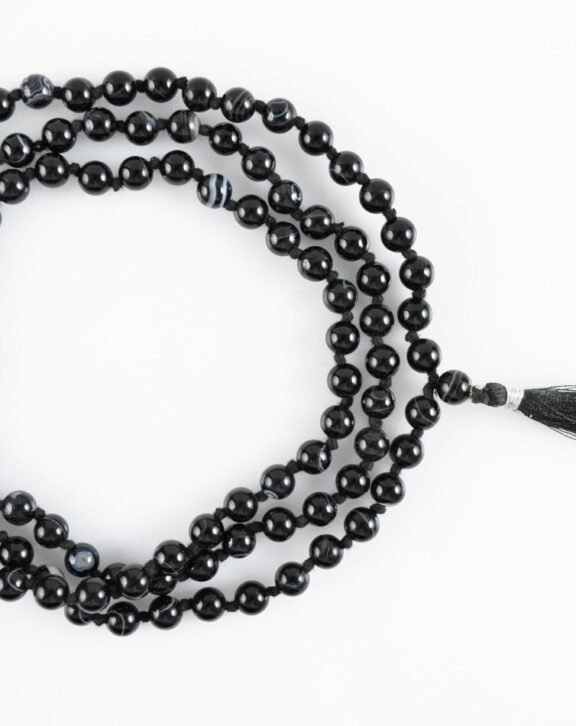 Sulemani Hakik Gemstone Mala Spiritual Necklace, Hand Knotted 108 Mala Beads, 108 Mala Beads, Tassel Necklace, Japa Mala, Meditation Mala
