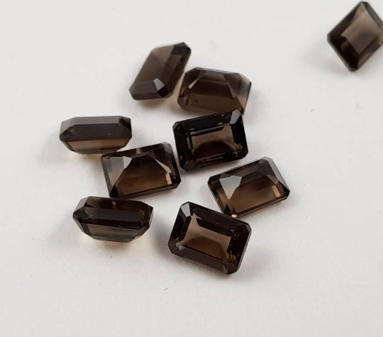 AAA Natural Smoky Quartz Octagon, Faceted Loose Gemstone (9X11MM, 10X12MM) - Image 8