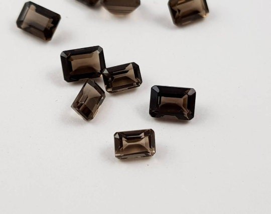 AAA Natural Smoky Quartz Octagon, Faceted Loose Gemstone (9X11MM, 10X12MM) - Image 7