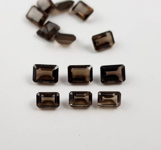 AAA Natural Smoky Quartz Octagon, Faceted Loose Gemstone (9X11MM, 10X12MM) - Image 6