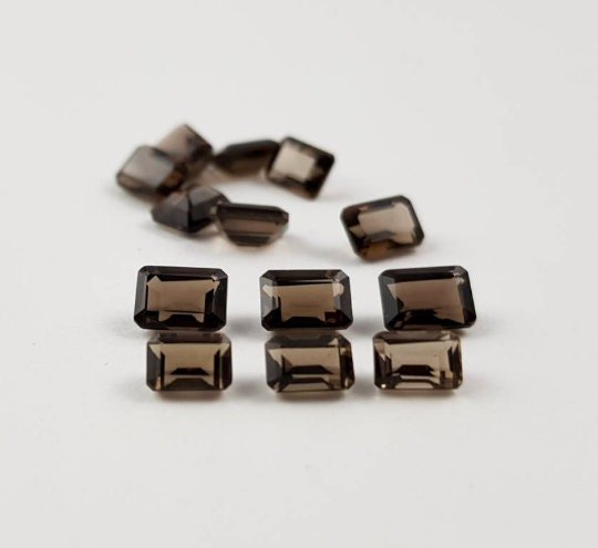 AAA Natural Smoky Quartz Octagon, Faceted Loose Gemstone (9X11MM, 10X12MM) - Image 9
