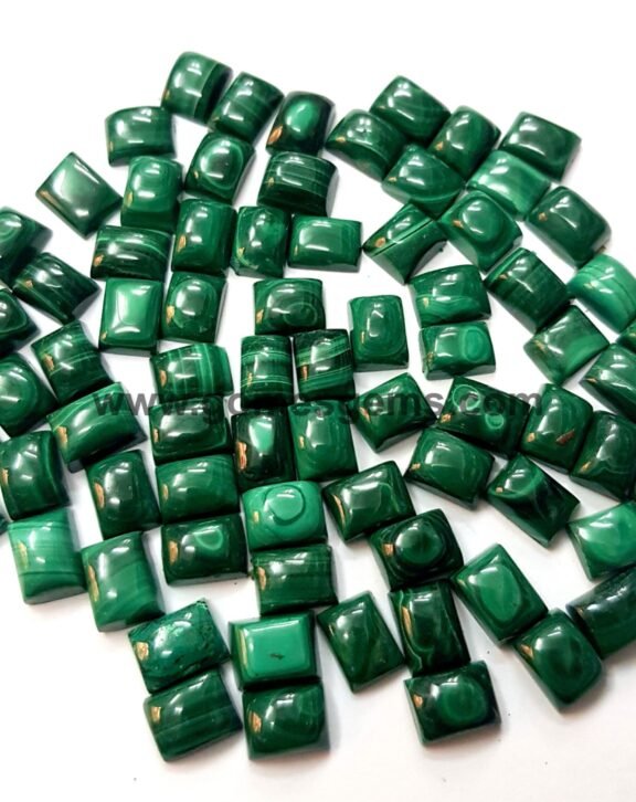 AAA Malachite Cabochon Lot: Octagon Green Gemstones, 3x5-10x14MM