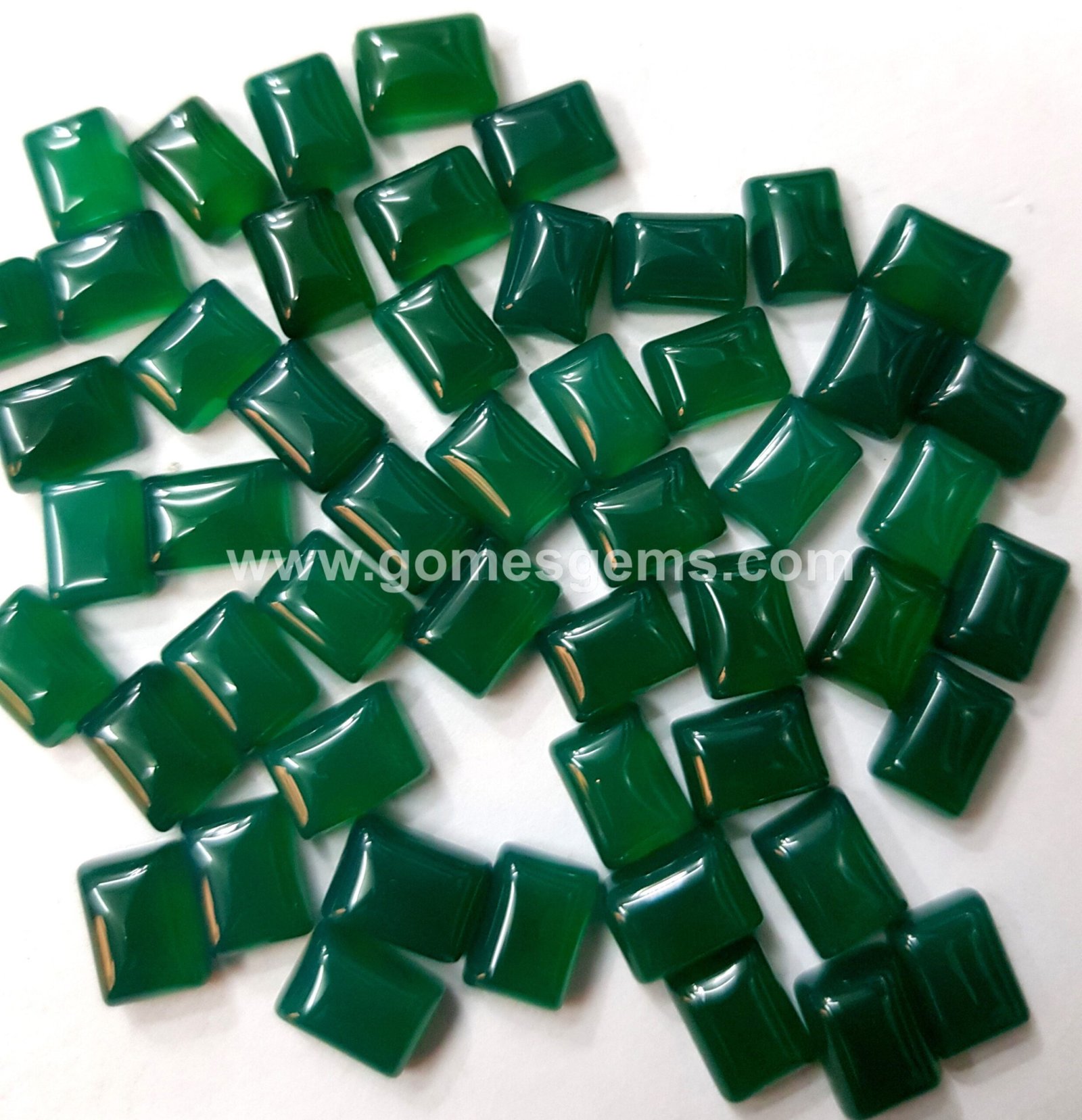 Natural Green Onyx Octagon Cabochon, Calibrated Gemstone (3x5 mm to 10x14 mm)
