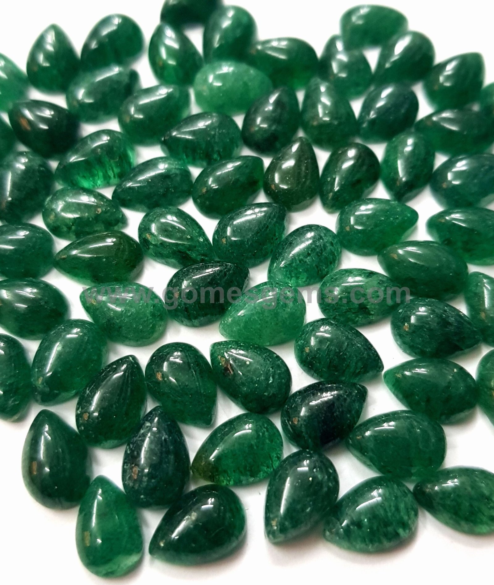 Natural Green Aventurine Pear Cabochon, Calibrated Gemstone (3x4 MM To 13x18 MM) - Image 4