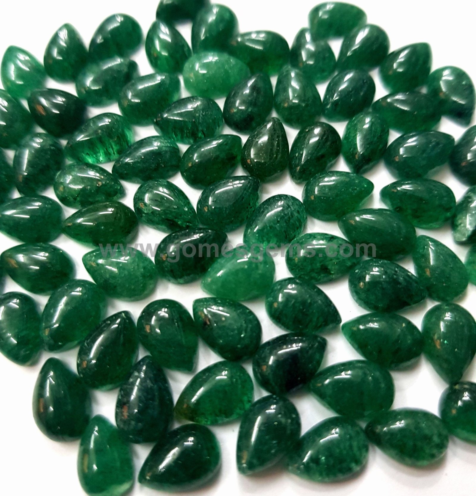Natural Green Aventurine Pear Cabochon, Calibrated Gemstone (3x4 MM To 13x18 MM) - Image 5