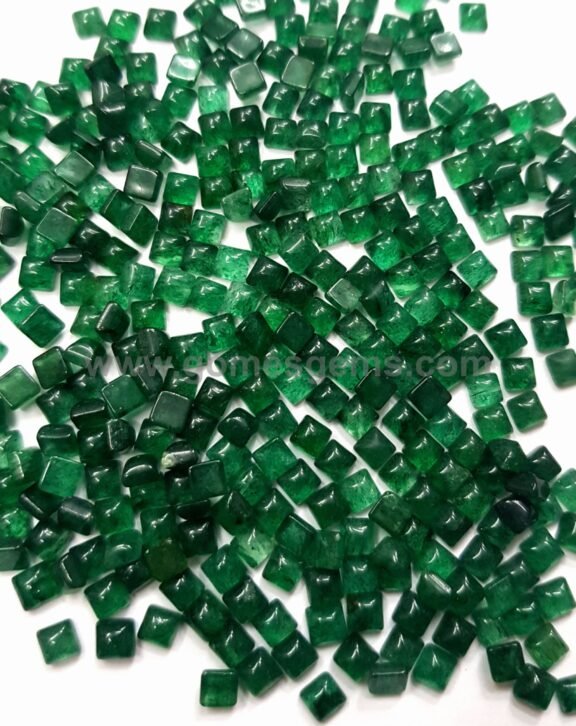 Green Aventurine Square Cabochon Lot, Calibrated Gemstones 3-12mm