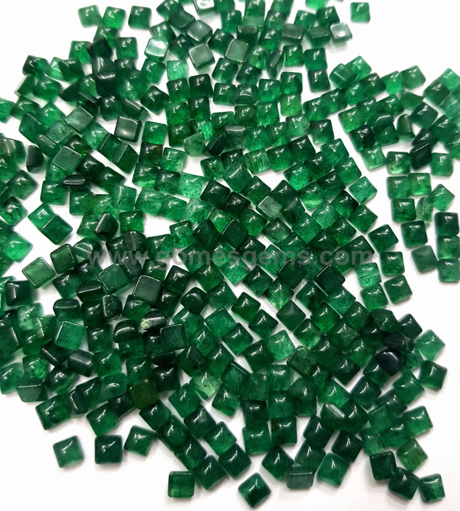 Green Aventurine Square Cabochon Lot, Calibrated Gemstones 3-12mm