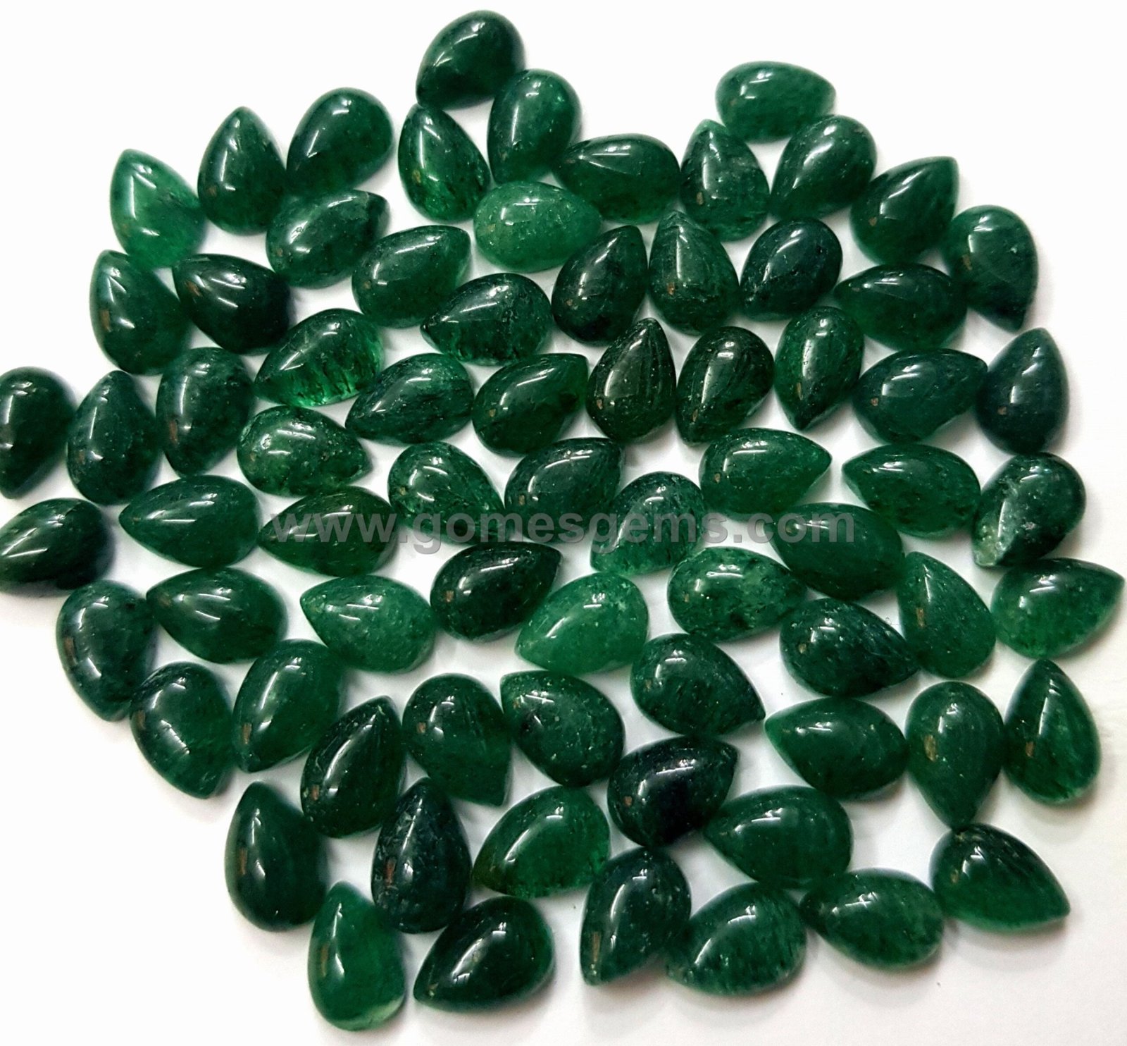 Natural Green Aventurine Pear Cabochon, Calibrated Gemstone (3x4 MM To 13x18 MM) - Image 6