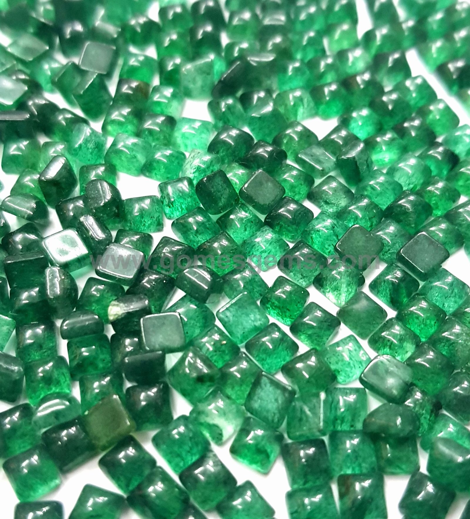 Green Aventurine Square Cabochon Lot, Calibrated Gemstones 3-12mm - Image 2