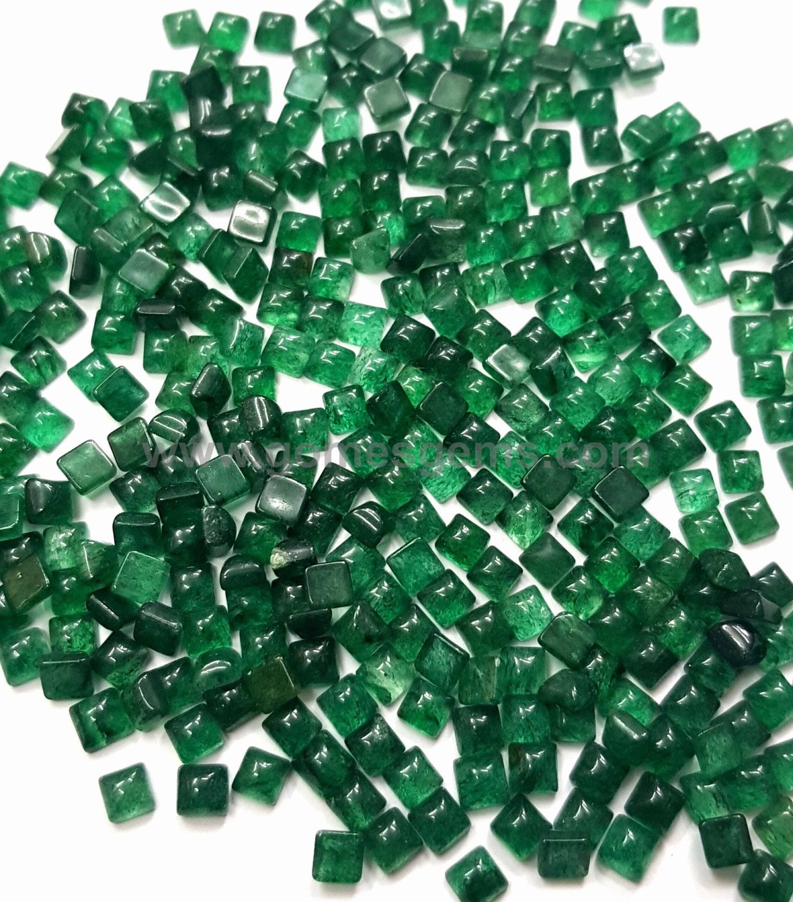 Green Aventurine Square Cabochon Lot, Calibrated Gemstones 3-12mm - Image 6