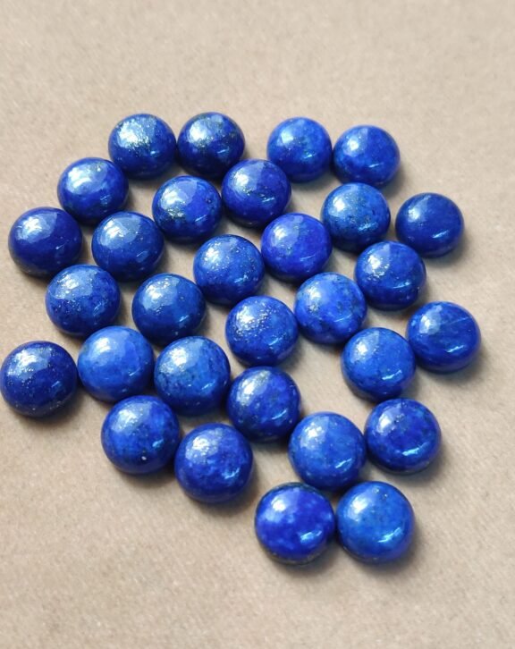 Natural Lapis Lazuli Round Cabochons | Smooth Flat Back Gemstones for Jewelry Making