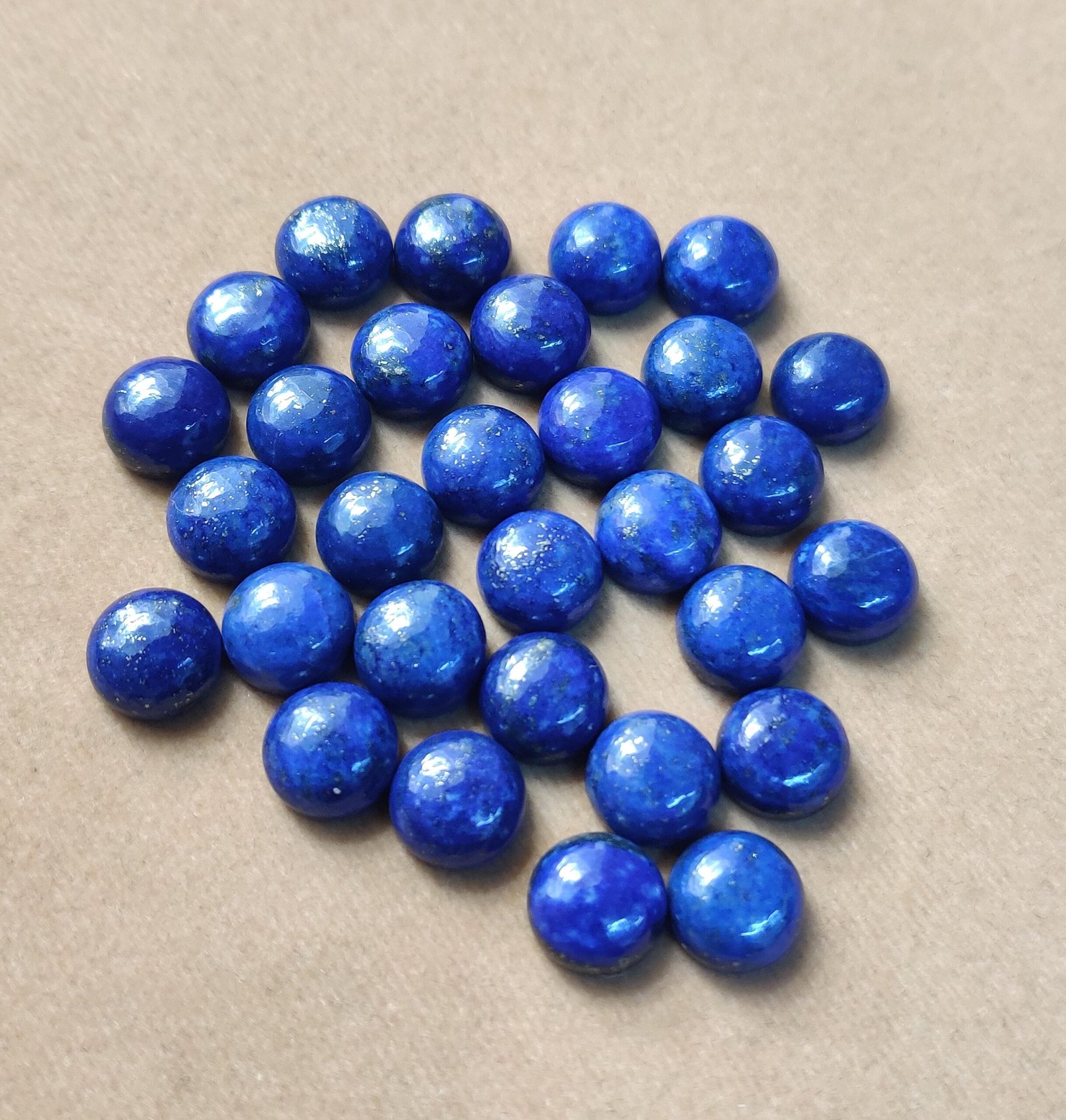 Natural Lapis Lazuli Round Cabochons | Smooth Flat Back Gemstones for Jewelry Making